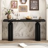 Modern Console Table with Unique Curved Legs, MDF & Acacia Veneer, Elegant Entryway Table Sofa Table for Living Room & Hallway - ModernLuxe - 2 of 4