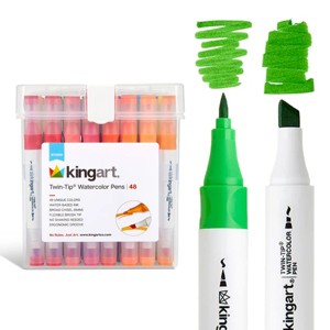 KINGART Twin-Tip™ Watercolor Pens 48 Colors - 1 of 4