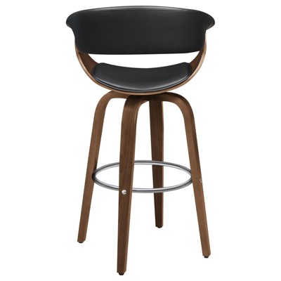 NicBex Bar Stools for Kitchen Island,Faux Leather Counter Bar Stools with Wood Legs,Bar Chairs for Dining Rooms,Kitchens Islands,White/Walnut