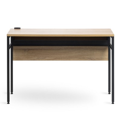 Large Black Adjustable Height Wood Computer Desk