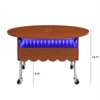 FONTOI Round Lift-Top Coffee Table with Wheels, 2-Tier Side Table for Living Room, Mahogany, 27.6"*15.7"*27.6" - 3 of 4