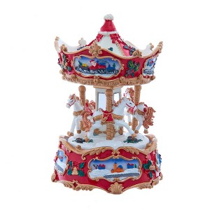 Kurt Adler 7-Inch Wind-Up Musical Carousel Table Piece - 1 of 4