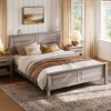 Wood Queen Bed Frame with Headboard and High Footboard, Farmhouse Style - 2 of 4