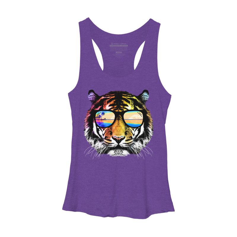 Women's Design By Humans Summer Tiger By clingcling Racerback Tank Top, 1 of 3