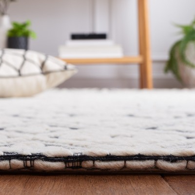 Marbella Hand-Woven Black & Ivory Striped 4' x 6' Rug