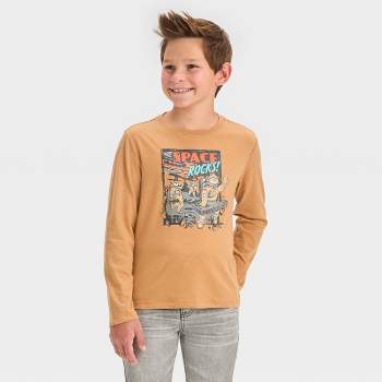 Boys' Long Sleeve 'Space Rocks!' Graphic T-Shirt - Cat & Jack™ Light Brown