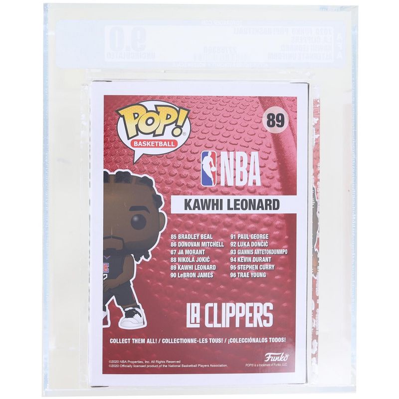 Funko LA Clippers NBA Funko POP Vinyl Figure | Kawhi Leonard (Alternate) Graded AFA 9.0, 2 of 3