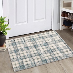 Nasitip Modern Geometric Plaid Area Rugs for Living Room Soft Low Pile Non-Sliping, Machine Washable - 1 of 4