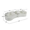 Christopher Knight Home Josiah 12 6" Modern Boucle Upholstered 5 Seater Curved Sectional Sofa with Pillows Beige - 3 of 4