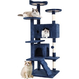 54in Cat Tower Multi-Level Durable Cat Scratching Post & Cozy Fun Cat Jumping Platform Space Saving Cat Condo Pet - 1 of 4