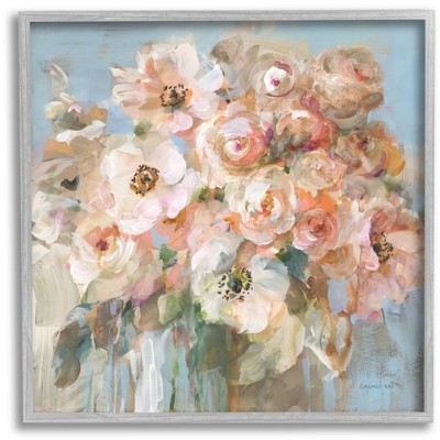 Stupell Industries Blushing Bouquet Pink White Floral Framed Giclee Art