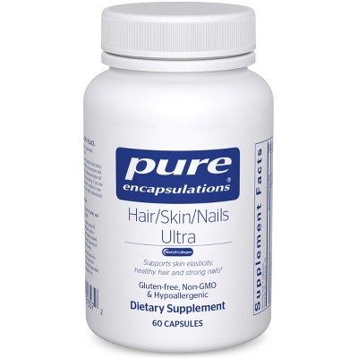 Pure Encapsulations Hair/Skin/Nails Ultra - Collagen, Anti Aging, Keratin, Antioxidants - With Biotin, Vitamin C, and More - 60 Capsules