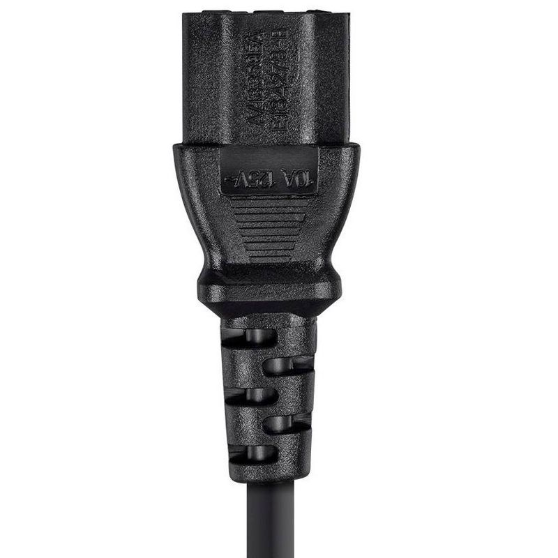 Monoprice 3-Prong Extension Cord - 6 Feet - Black | IEC 60320 C14 to IEC 60320 C13, 18AWG, 13A, 125V, 5 of 7