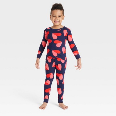 Kids' Valentine's Day Hearts Matching Family Pajama Set - Navy 8