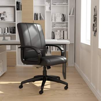 Caressoft Executive Mid Back Chair Black - Boss Office Products