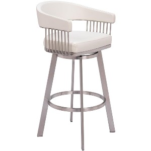 Zuo Bantry Swivel Barstool White - 1 of 4