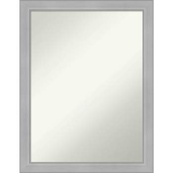21" x 27" Non-Beveled Vista Brushed Nickel Narrow Bathroom Wall Mirror - Amanti Art