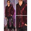 Lars Amadeus Men's Long Sleeves Button Down Disco Party Shiny Sequin Shirt - 4 of 4