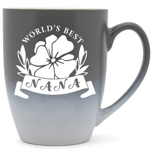 Elanze Designs World'S Best Nana Two Toned Ombre Matte Grey and White 12 ounce Ceramic Stoneware Coffee Cup Mug - 1 of 4