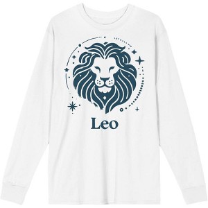 Leo Zodiac Sign Adult Crew Neck Long Sleeve Tee - 1 of 2