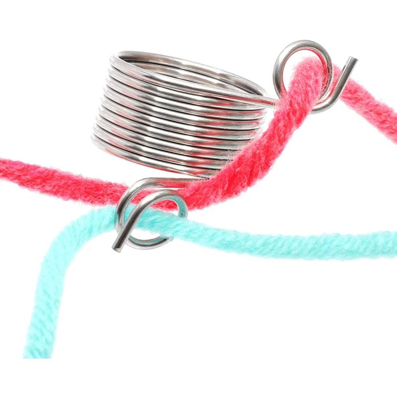 Bright Creations 10 Pack 2 Sizes Metal Yarn Guide Finger Holder Knitting Thimble for Crochet Knitting, 4 of 8