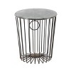 Metal Wire Stool Patio Accent Table - Olivia & May: Round Aluminum Top, Fade-Resistant Outdoor Drum Table - 4 of 4
