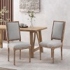 Set of 2 Rustic Dining Chairs with Upholstered Seat and Back,Fluted Wood Legs for Farmhouse Dining Room-Cuddlewood - 2 of 4