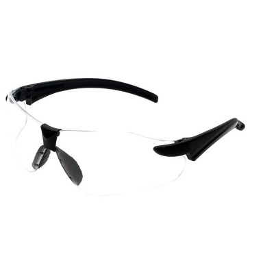 Calabria STS-146 Shatterproof Polycarbonate Safety Glasses in Black/Clear-(Frame Width: 127mm|Lens Height: 38mm)