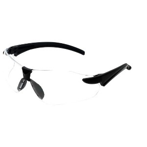 Calabria STS-146 Shatterproof Polycarbonate Safety Glasses in Black/Clear-(Frame Width: 127mm|Lens Height: 38mm) - 1 of 4