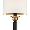 Possini Euro Modern Wall Sconce Lighting Black Brass Hardwired 7 1/2" Wide Fixture Off-White Shade for Bedroom Bedside Living Room - 3 of 4