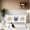 Hidden Cat Litter Box Enclosure with Scratching Door,Modern Cat Furniture with Storage,Indoor Litter Cabinet for Small Pets-Maison Boucle - 3 of 4
