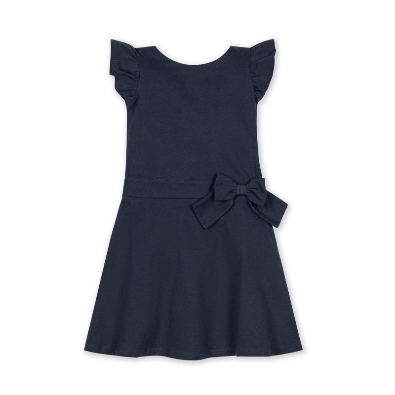 Hope & Henry Girls' Flutter Sleeve Knit Drop Waist Dress Made with Organic Cotton, Kids, 1 of 5