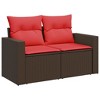 vidaXL 11 Piece Garden Sofa Set with Cushions Poly Rattan - Brown Glass - 4 of 4