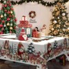 Christmas Tablecloth with Santa, elk and Wreath Designs, Dustproof Dining Table Cover for Holiday Decor - 4 of 4
