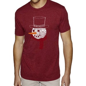 LA Pop Art Snowman Face - Men's Premium Blend Word Art T-Shirt - 1 of 4