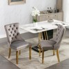 TIRAMISUBEST Button Tufted Upholstered Dining Chairs Set of 2, Velvet Kitchen Chairs with Nailhead Trim & Golden Lges - 2 of 4
