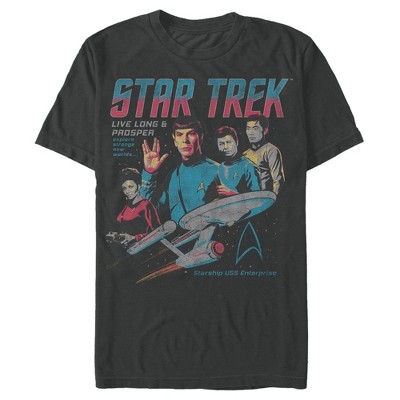 Men's Star Trek: The Original Series Vintage Poster Explore Strange New  Worlds T-Shirt - Charcoal - 3X Large
