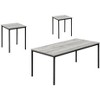 Monarch Specialties Table Set 3pcs Set Coffee End Black Metal Grey Laminate Contemporary Modern - image 2 of 4