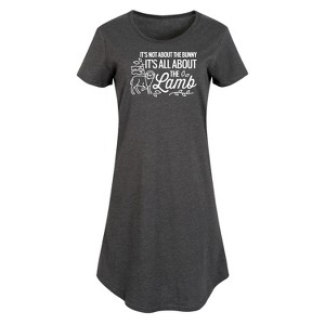 Women's - Instant Message - It's All About The Lamb Graphic T-shirt Dress - 1 of 4