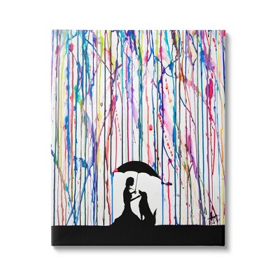 Stupell Industries Modern Vivid Drip Silhouette Couple Canvas Wall Art