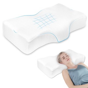 Memory Foam Pillow Ergonomic Sleep Pillow, Pillow with Washable Cover for Relieving Neck Pain, Orthopedic Neck Pillow, Side Pillow - 1 of 4