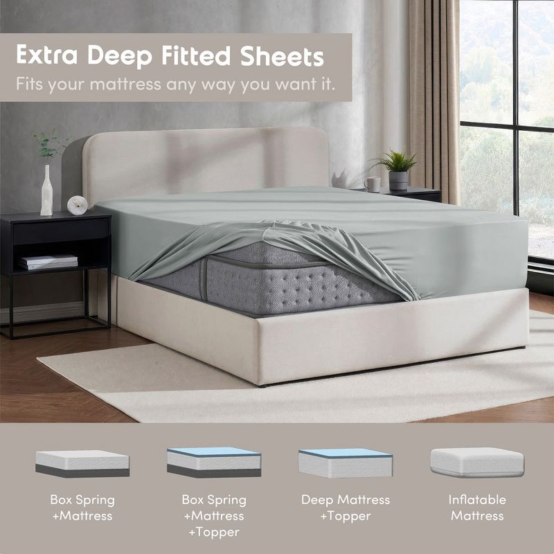 Empyrean Extra Deep Pocket Single Fitted Sheet, 5 of 7