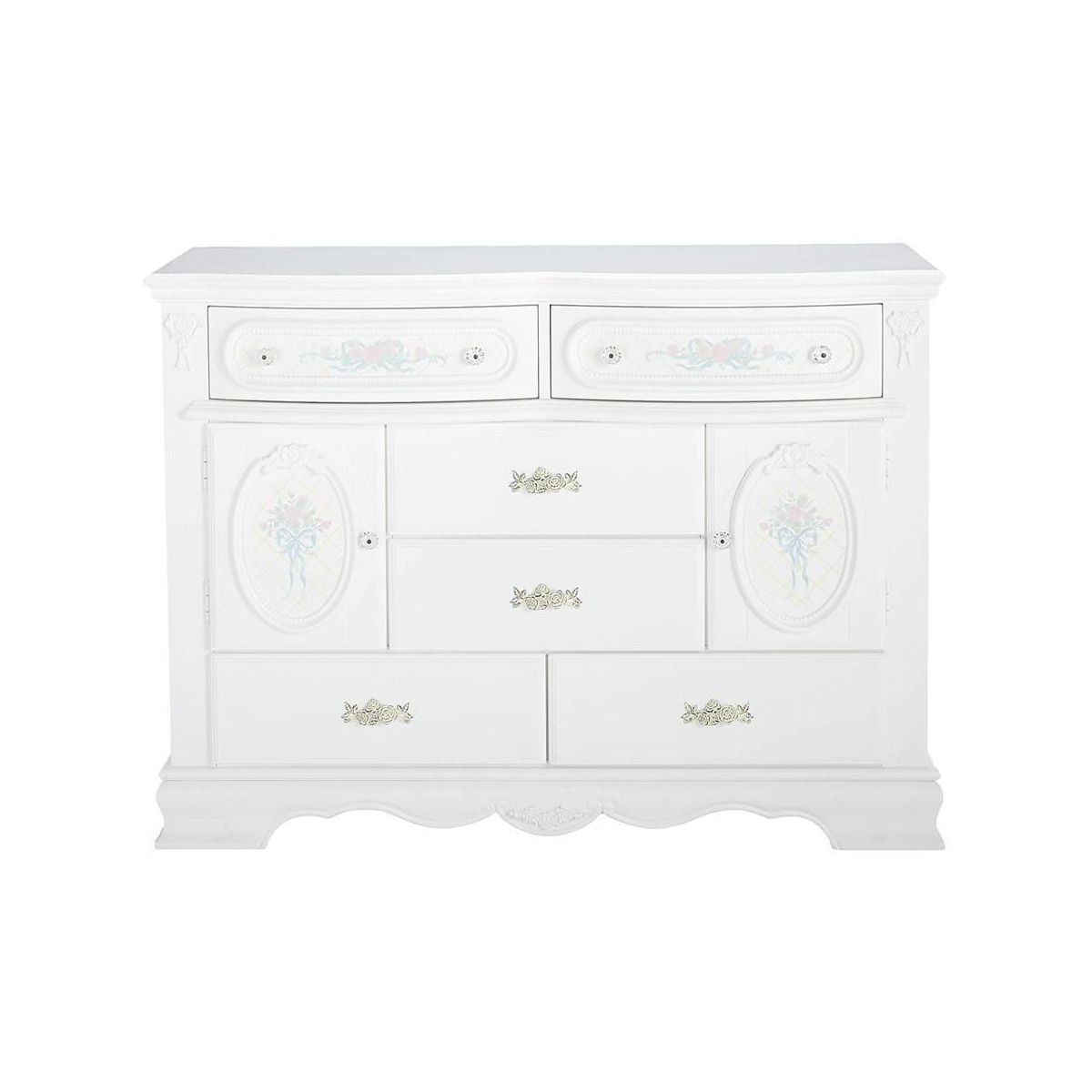 52" Flora Decorative Storage Drawer White Finish - Acme Furniture: Fixed Shelf, 5 Drawers, No Assembly Required - thumbnail 7