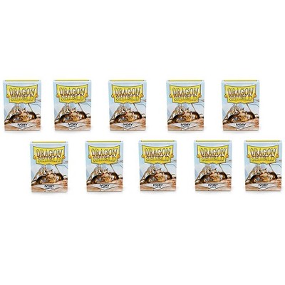 Dragon Shield 10 Packs Dragon Shield Matte Ivory Standard Size 100 ct Card Sleeves Display Case