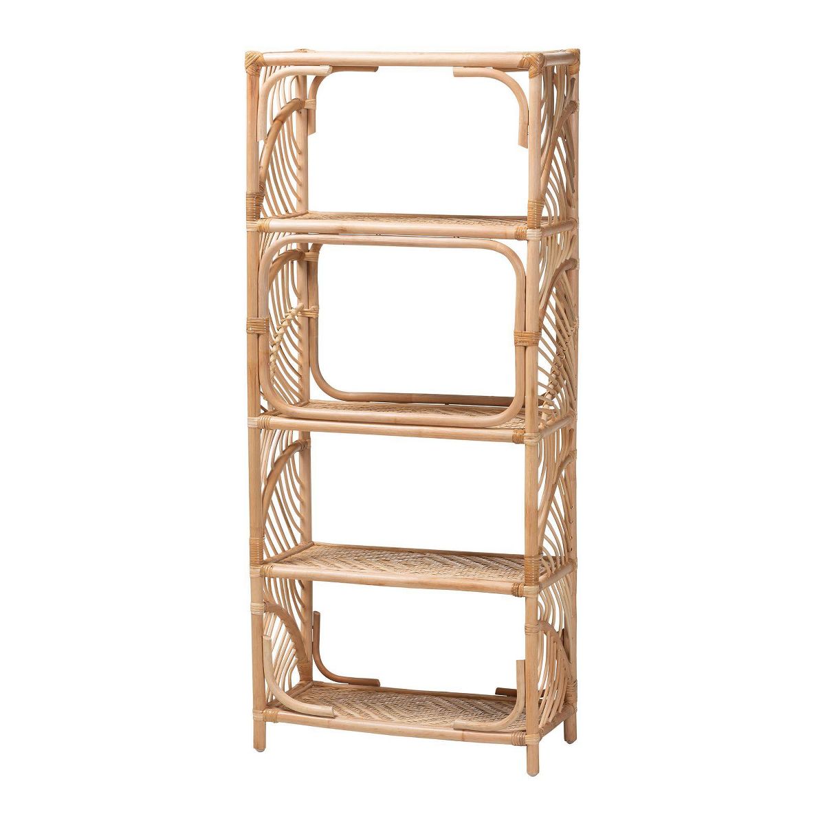 bali & pari Baara Natural Rattan 4  Tier Display Shelf Natural