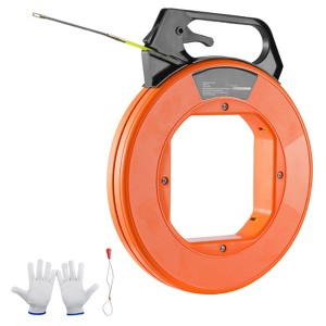 VEVOR Fish Tape, 100 ft, 3/16-inch, Fiberglass Cable Guide with Enhanced Casing and Grip, User-Friendly Wire Routing Instrument, Orange - 1 of 4