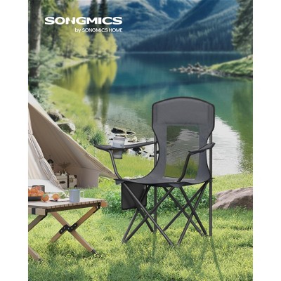 2-Pack Heavy-Duty Foldable Camping Chairs with High Back, Adjustable Armrests & Drink Holders, Portable Outdoor Sports Chairs,
