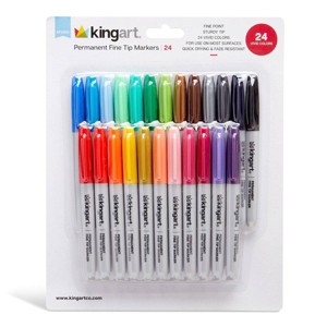KINGART Permanent Fine Tip Markers 24 Colors - 1 of 4