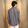 Campus Sutra Men Men's Moon Grey Seersucker Shirt - 4 of 4