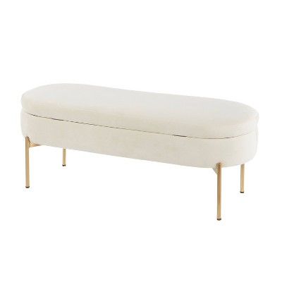 Chloe Velvet and 48 inch Wide Modern Storage Bench - Thumbnail 2